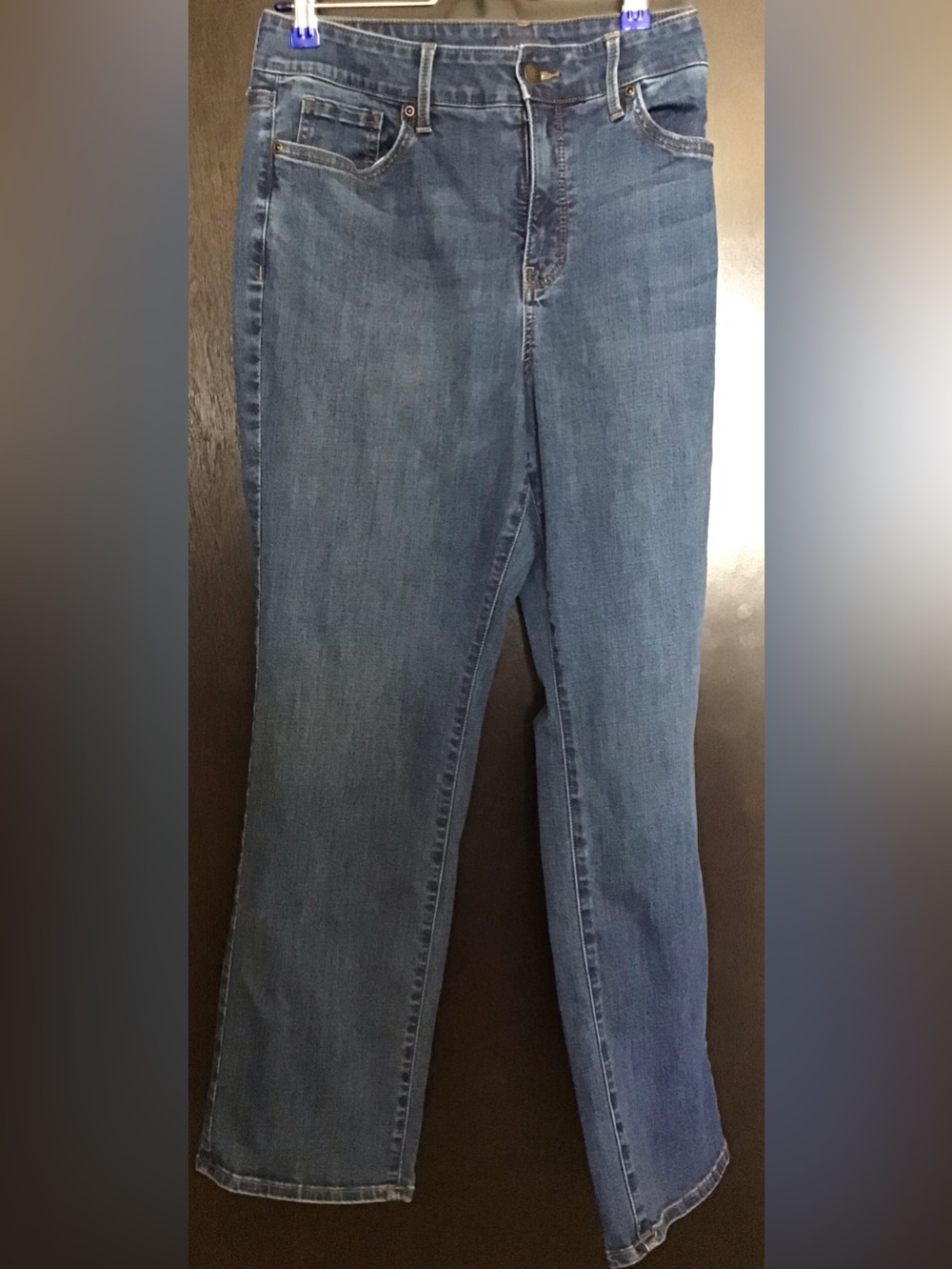 NYDJ Women's Straight-Leg Jeans in Medium Blue Wash